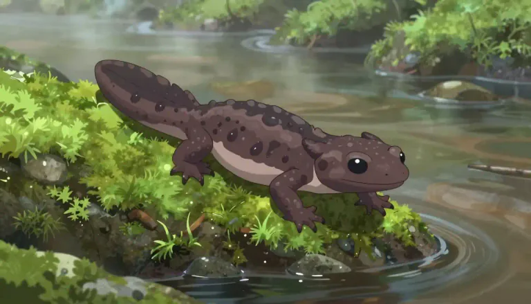 Visual representation of "salamander" - A small animal similar to a lizard that usually lives in water or damp places.