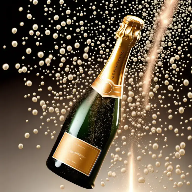 Visual representation of "fizz" - A sparkling drink, especially champagne