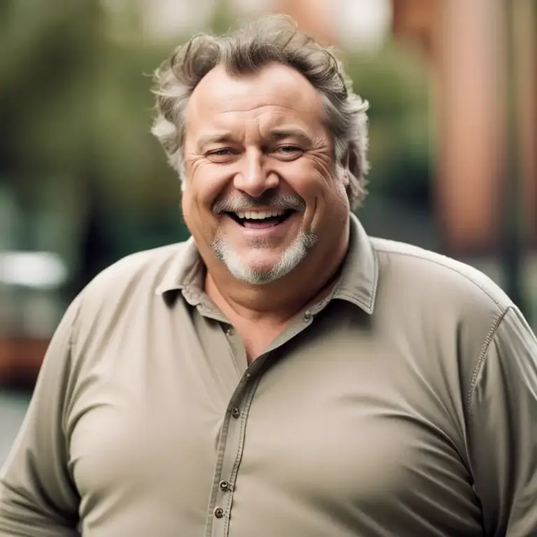 Visual representation of "stout" - Having a large body, especially with fat