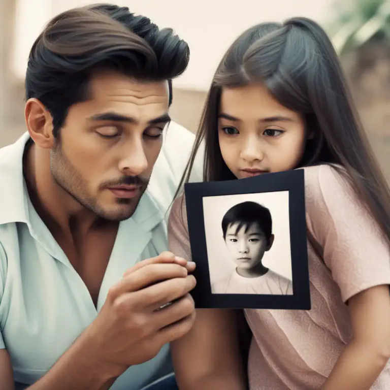 Visual representation of "biological" - Related to the parent with whom you share genes.