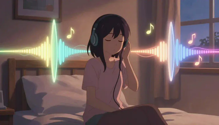 Visual representation of "music" - Sounds that are made in a way that is pleasing to listen to