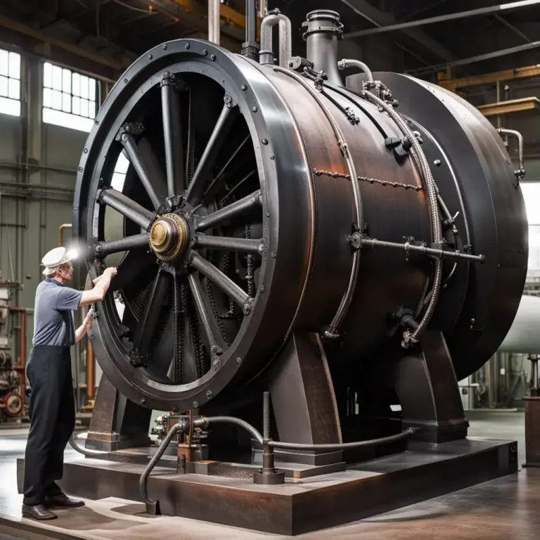 Visual representation of "boiler" - In a steam engine, the part where water is heated to create steam.