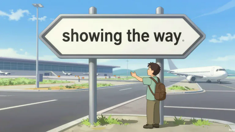 Visual representation of "indicate" - To show or point out something.