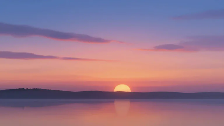 Visual representation of "afterglow" - The light or radiance remaining in the sky after the sun has set.