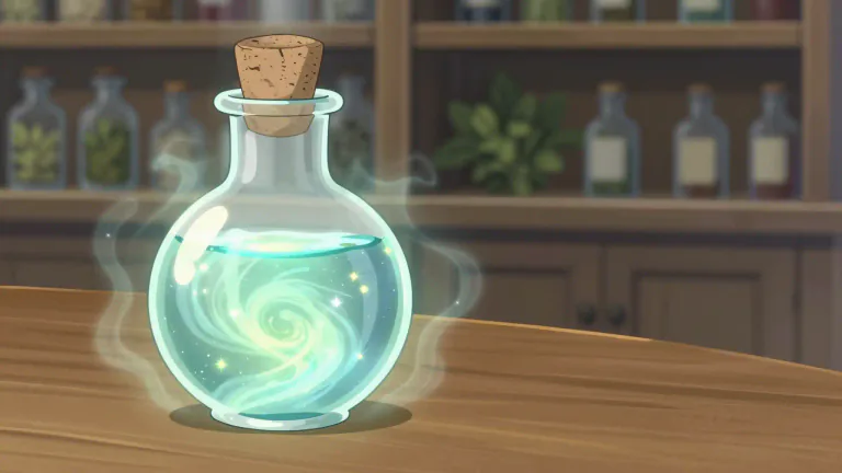 Visual representation of "potion" - A drink with special powers, often used in stories