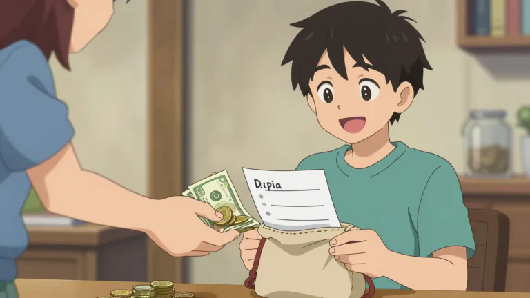 Visual representation of "allowance" - The amount of money that you are given regularly, especially to pay for a specific thing.