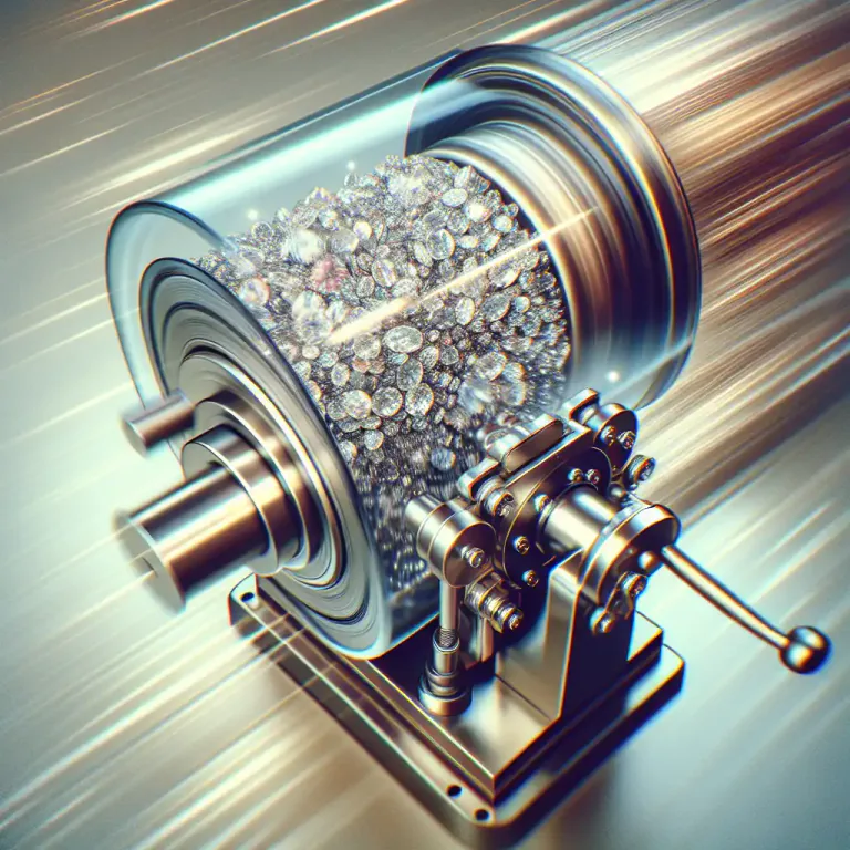 Visual representation of "tumbler" - A machine or container in which things are roughly mixed or set into rapid motion.