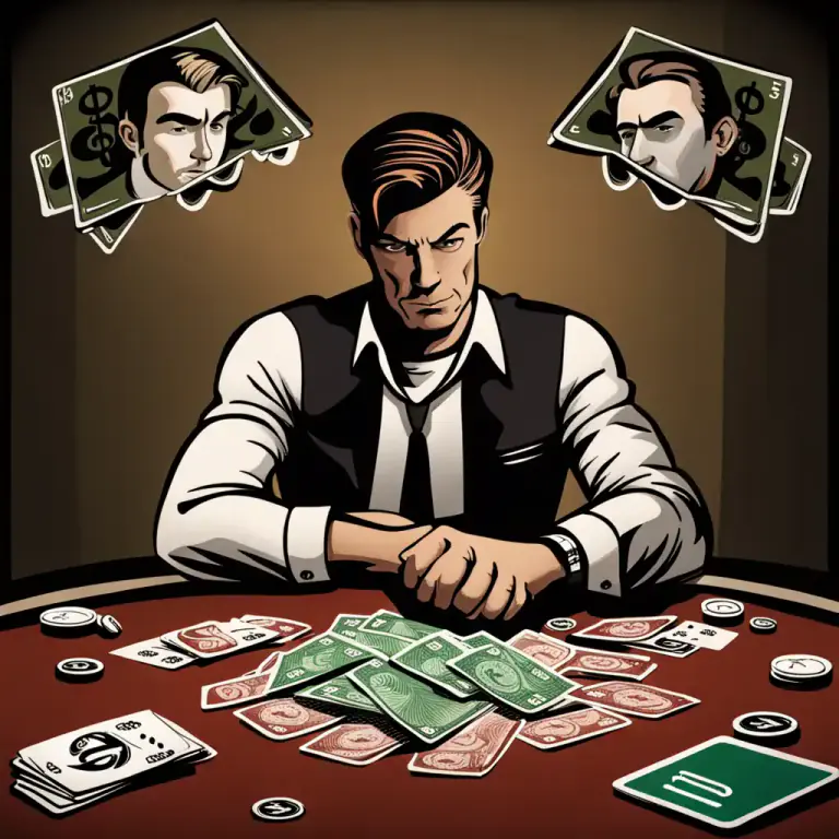 Visual representation of "double or quits" - A bet where a person risks losing twice as much or ends the bet without any loss or gain