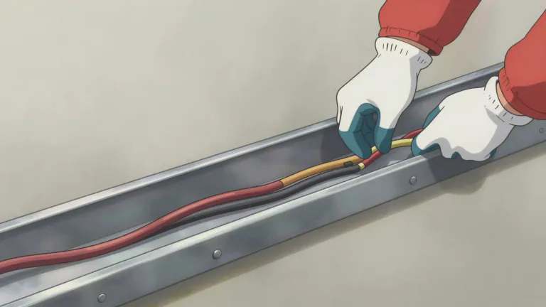 Visual representation of "raceway" - A channel or tube for carrying electrical wires or cables.