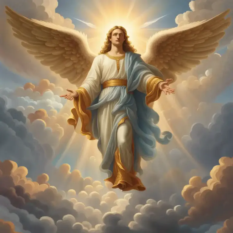 Visual representation of "on high" - in heaven
