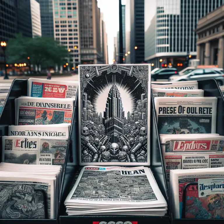Visual representation of "tribune" - A newspaper or other publication's name or title.