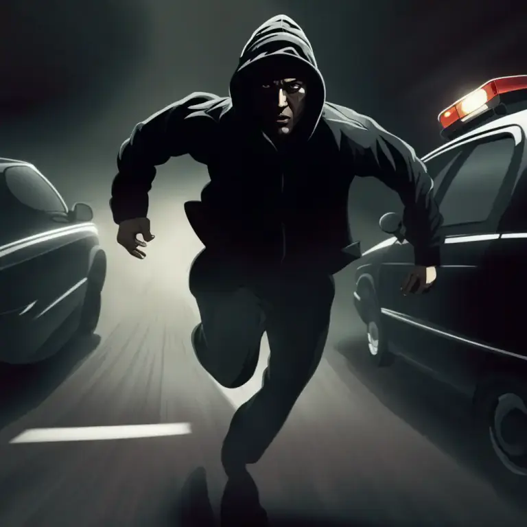 Visual representation of "run off" - To leave a place quickly