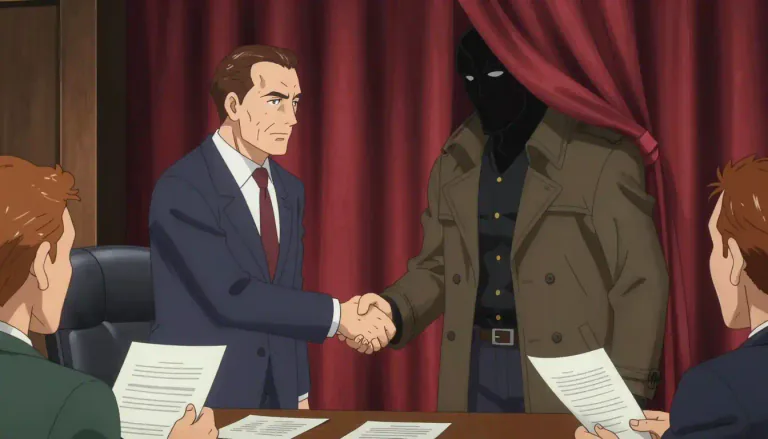 Visual representation of "connive" - To secretly help someone to do something that is dishonest or illegal