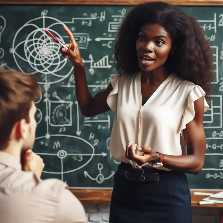 Visual representation of "explain" - To teach someone about a subject or how to do something