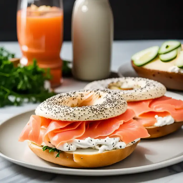 Visual representation of "bagel" - A type of sandwich made with a bagel instead of bread.