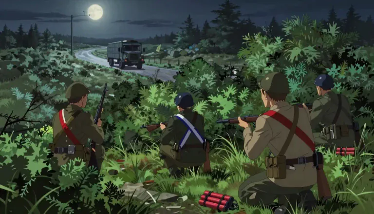Visual representation of "maquis" - Fighters in the French Resistance who engaged in guerrilla warfare against Nazi occupation during World War II.
