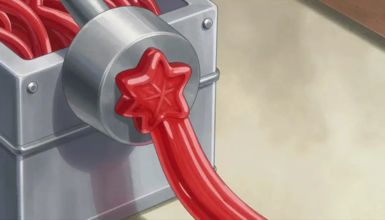 Visual representation of "extrusion" - The process of pushing or pulling a material through a shape to create a long piece with the same shape.