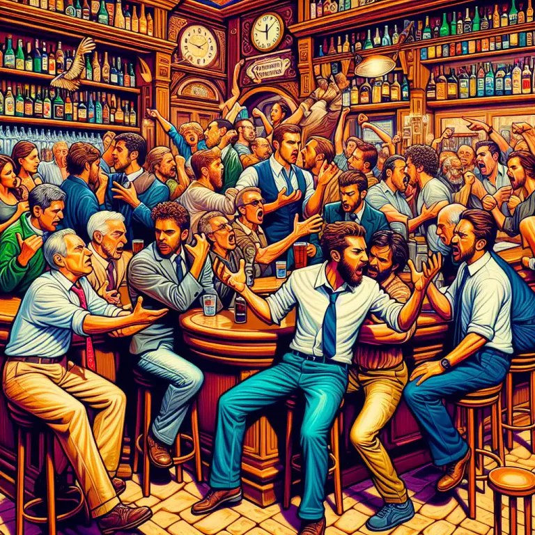 Visual representation of "commotion" - A noisy argument or fight