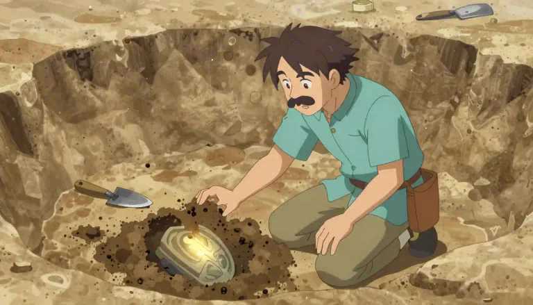 Visual representation of "unearth" - To dig out or reveal something hidden or buried