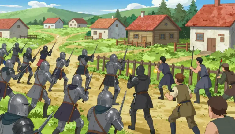 Visual representation of "aggressor" - A person or country that attacks another first