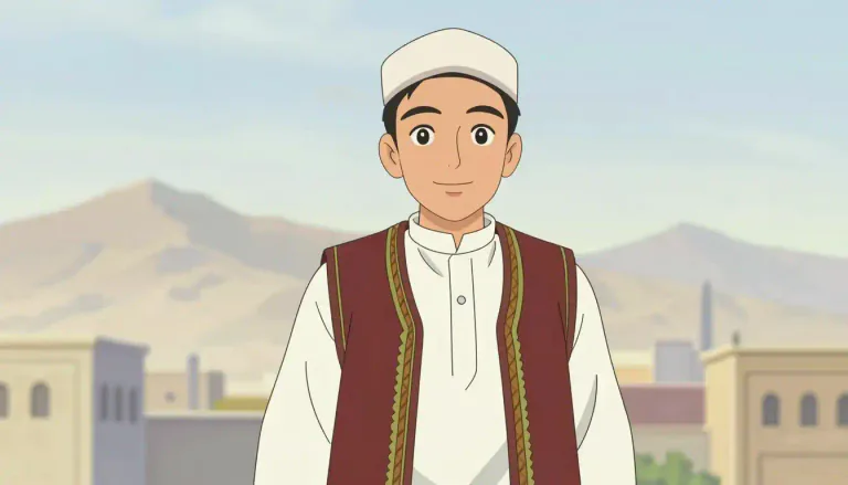 Visual representation of "afghan" - A person from Afghanistan or with ancestry from Afghanistan.