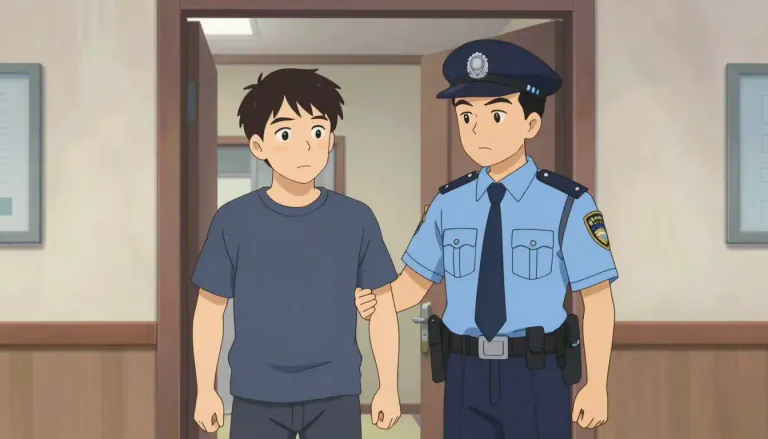 Visual representation of "detain" - To keep someone from leaving a place