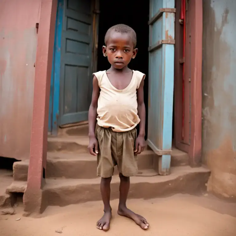 Visual representation of "rickety" - Suffering from rickets, a disease that makes bones soft and weak.