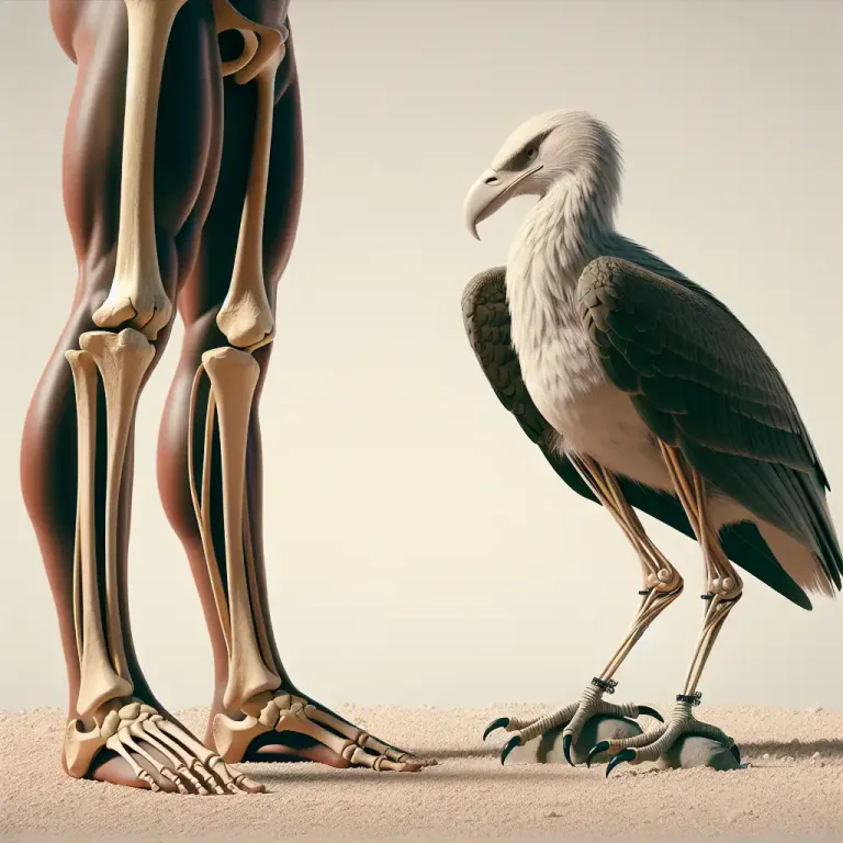 Visual representation of "tibia" - A part in the leg of a bird corresponding to the human shinbone.