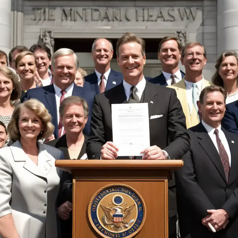 Visual representation of "sponsor" - A person who introduces and supports a proposal for legislation