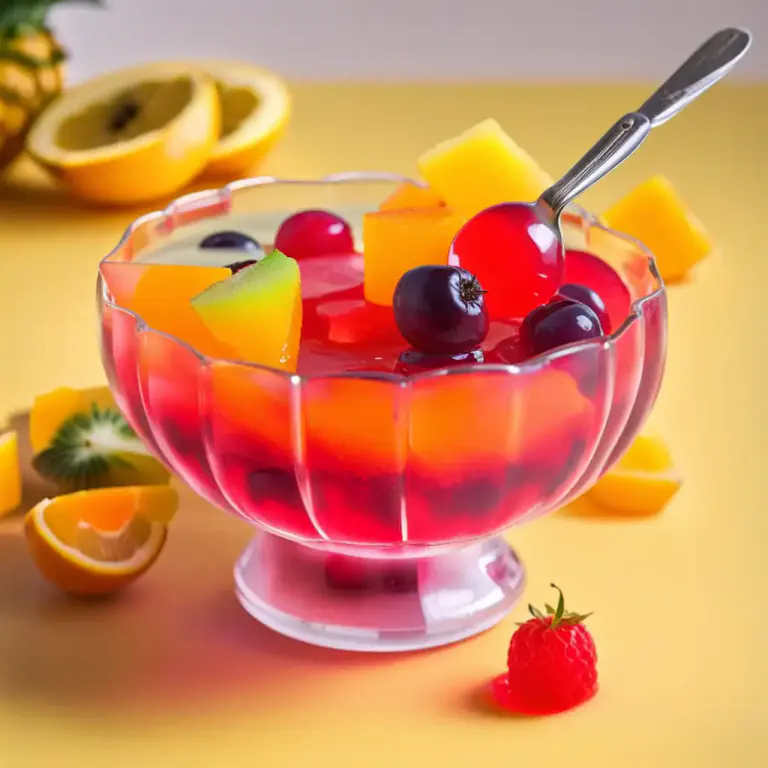 Visual representation of "jelly" - A soft, semi-liquid food that shakes when it's moved.