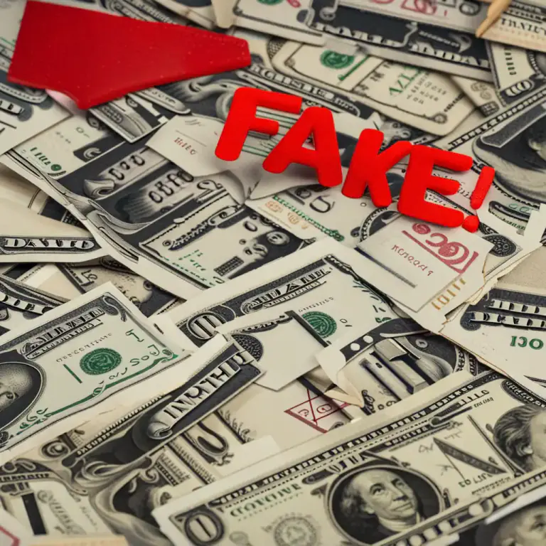 Visual representation of "fake" - A thing that is not genuine, a forgery or sham