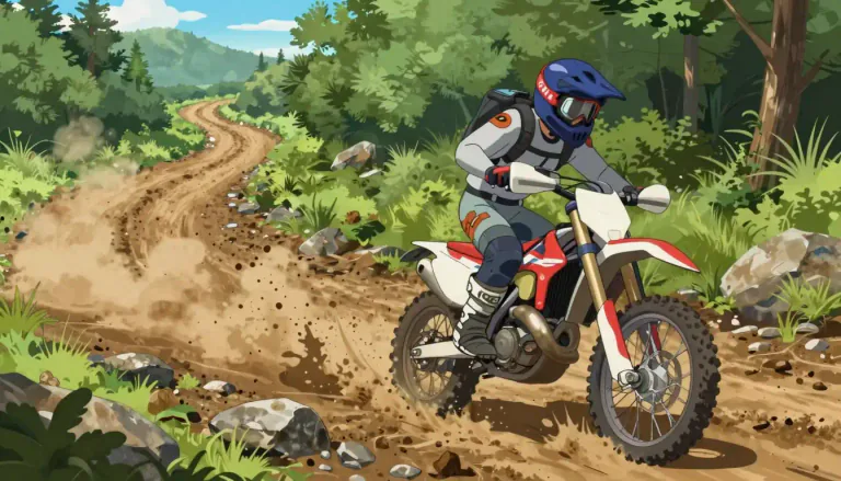 Visual representation of "enduro" - A form of off-road motorcycle racing that involves long distances and tests the endurance of the rider.