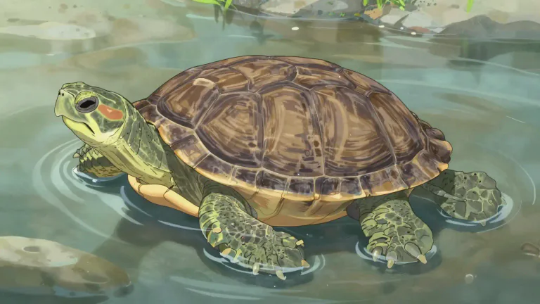 Visual representation of "softshell" - A type of animal, especially a turtle or a fish, that has a soft, flexible shell instead of a hard one.
