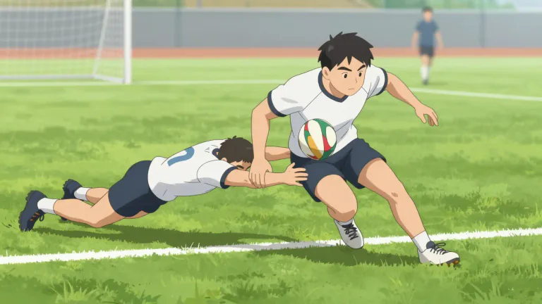 Visual representation of "tackle" - In sports, to stop an opponent by grabbing them