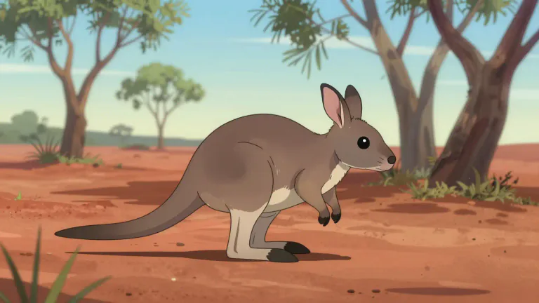 Visual representation of "wallaby" - A small animal that looks like a kangaroo and is found mainly in Australia