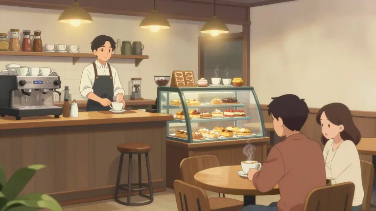 Visual representation of "coffeeshop" - A place where coffee and other beverages are served, often with light snacks or pastries.