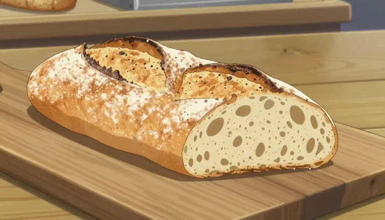 Visual representation of "ciabatta" - A type of Italian bread made with wheat flour and yeast, known for its rustic shape and chewy texture.