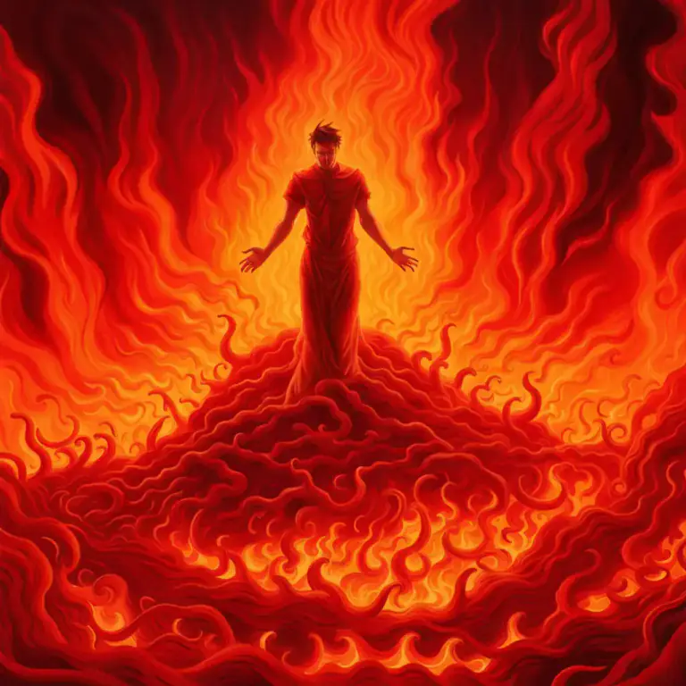 Visual representation of "inferno" - Hell as a place of eternal fire in some religions