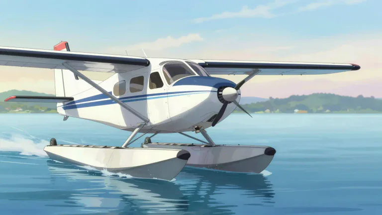 Visual representation of "seaplane" - An aircraft designed to take off and land on water.
