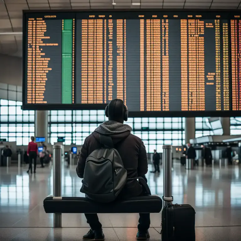 Visual representation of "lay over" - to stop at a place before continuing to your final destination, especially when traveling by air