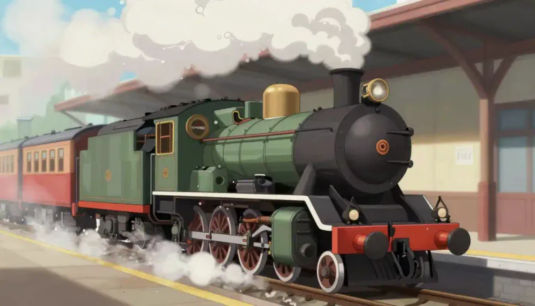Visual representation of "chuff" - To make a sound like a puffing noise, especially from engines or locomotives.