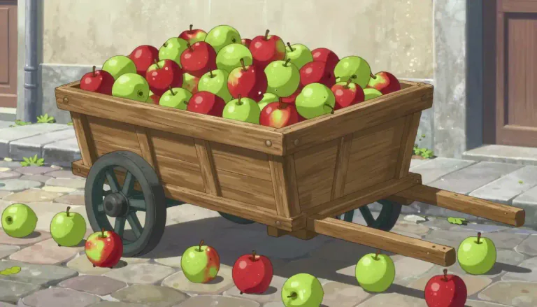 Visual representation of "applecart" - A cart used for transporting apples, often used metaphorically.