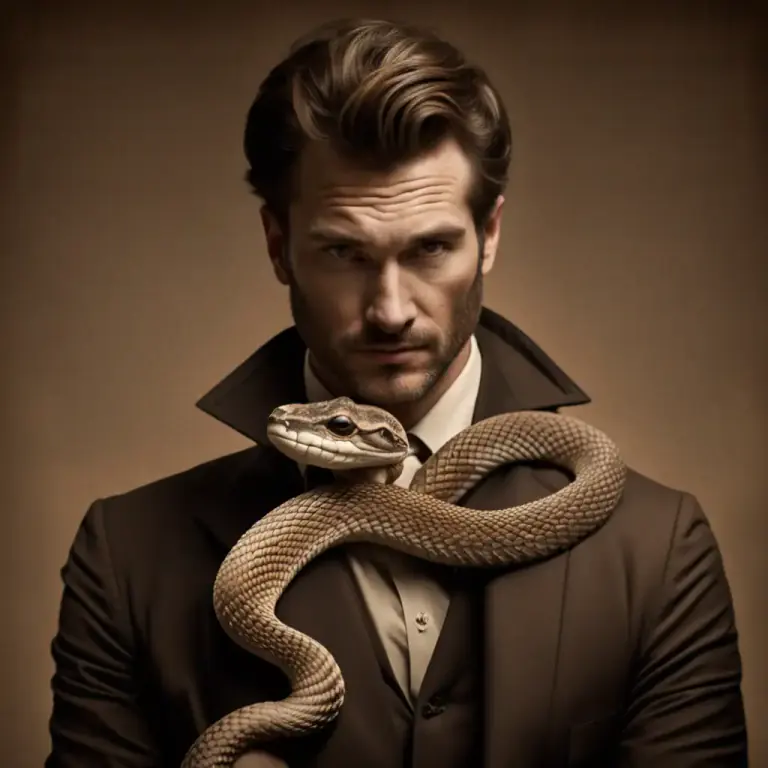 Visual representation of "rattlesnake" - A person who is deceitful and cannot be trusted.