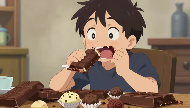 Visual representation of "chocoholic" - A person who is excessively fond of or addicted to chocolate.