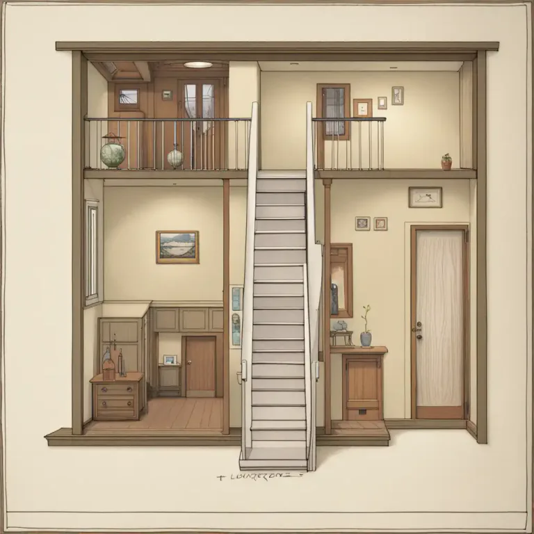 Visual representation of "upstairs" - the part of a building above the ground floor