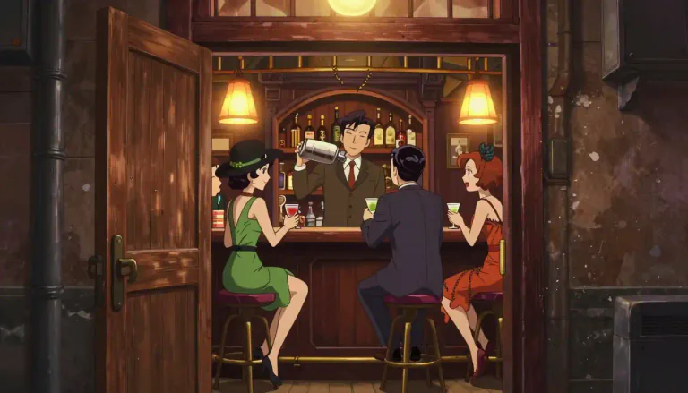 Visual representation of "speakeasy" - A speakeasy is an illicit bar or nightclub that operated during Prohibition in the United States in the 1920s.