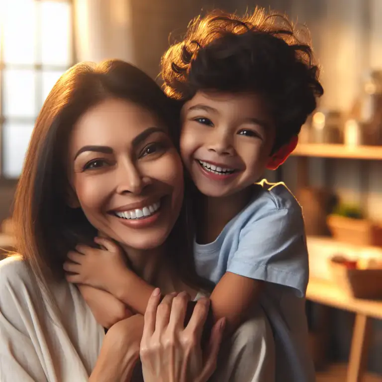 Visual representation of "mother" - A woman who has adopted a child