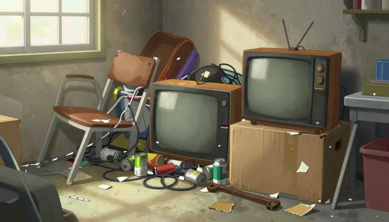 Visual representation of "junk" - Old or discarded items that are considered useless or of little value.