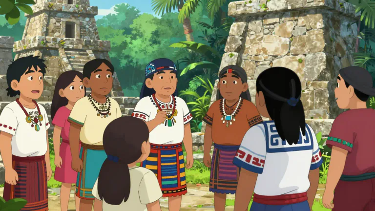 Visual representation of "mayan" - A member of the indigenous peoples of Mexico and Central America who speak a Mayan language.