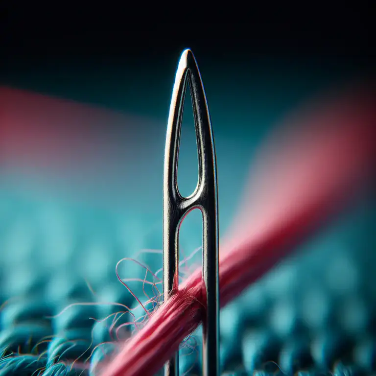 Visual representation of "eye" - The hole in a needle where the thread goes through.